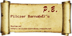 Pilczer Barnabás névjegykártya